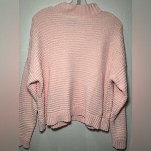 Peach Pink Knit Turtleneck Sweater
